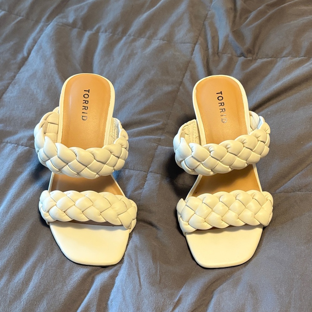 Torrid Women's White Braided Mules